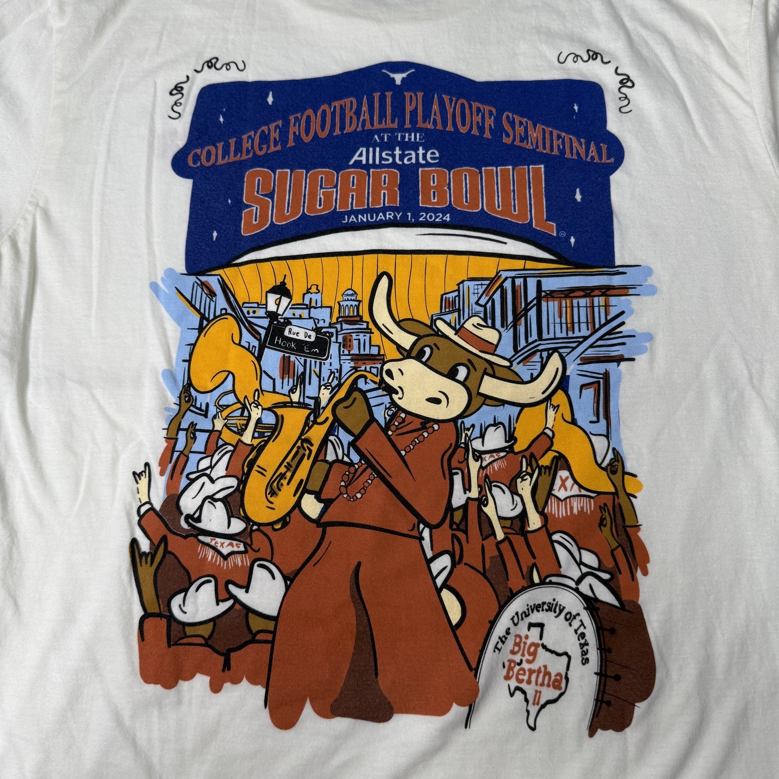 Texas Longhorns Shirt Mens Medium Ncaa Football Sugar Bowl 2024 Playoff Tee